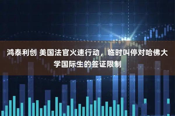 鸿泰利创 美国法官火速行动，临时叫停对哈佛大学国际生的签证限制